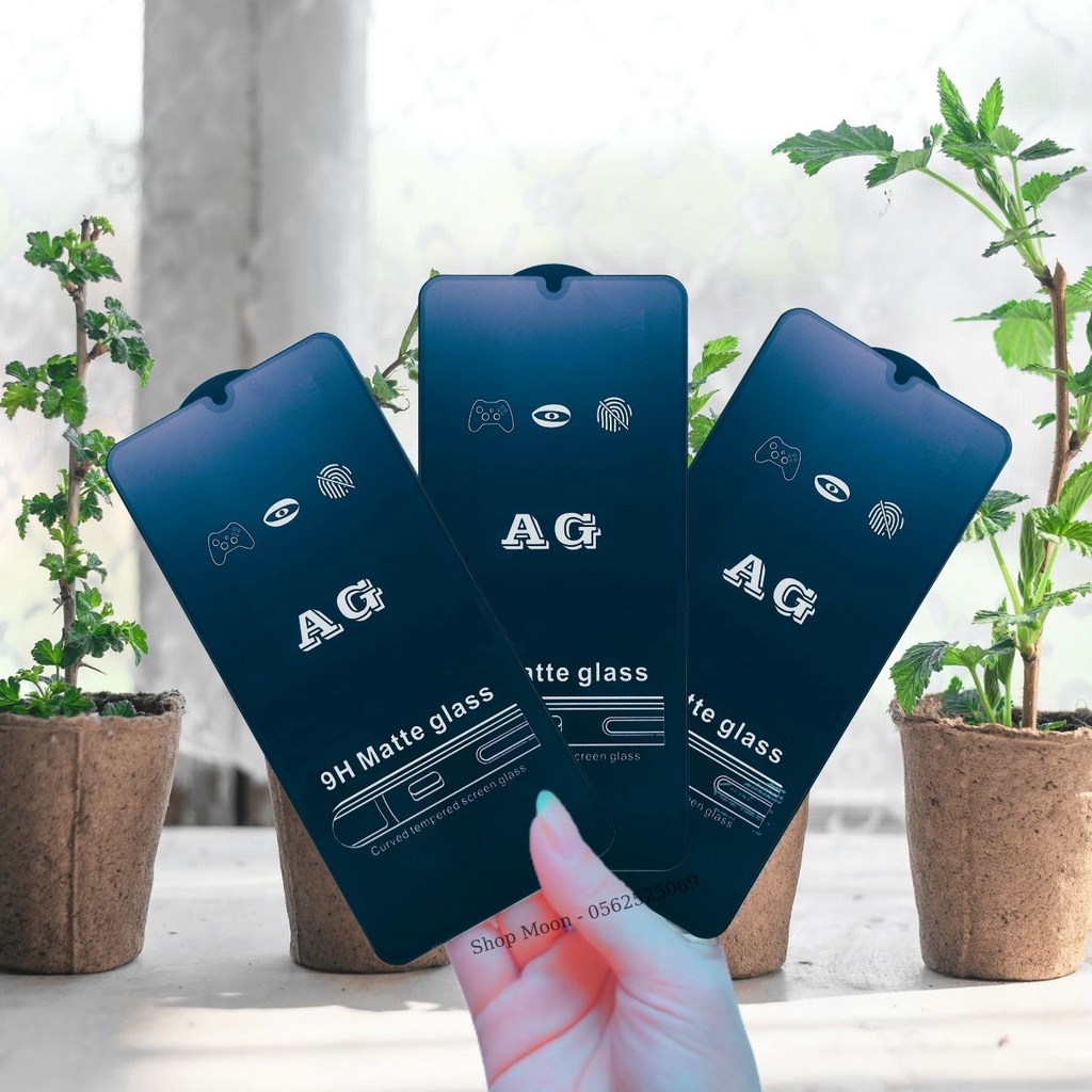 Kính Cường Lực Chống vân tay Realme 5/ 5s/ 5i/ 5pro/6/6i/7/ Narzo 30A - Dán Full màn hình - AG Nhám phủ Nano