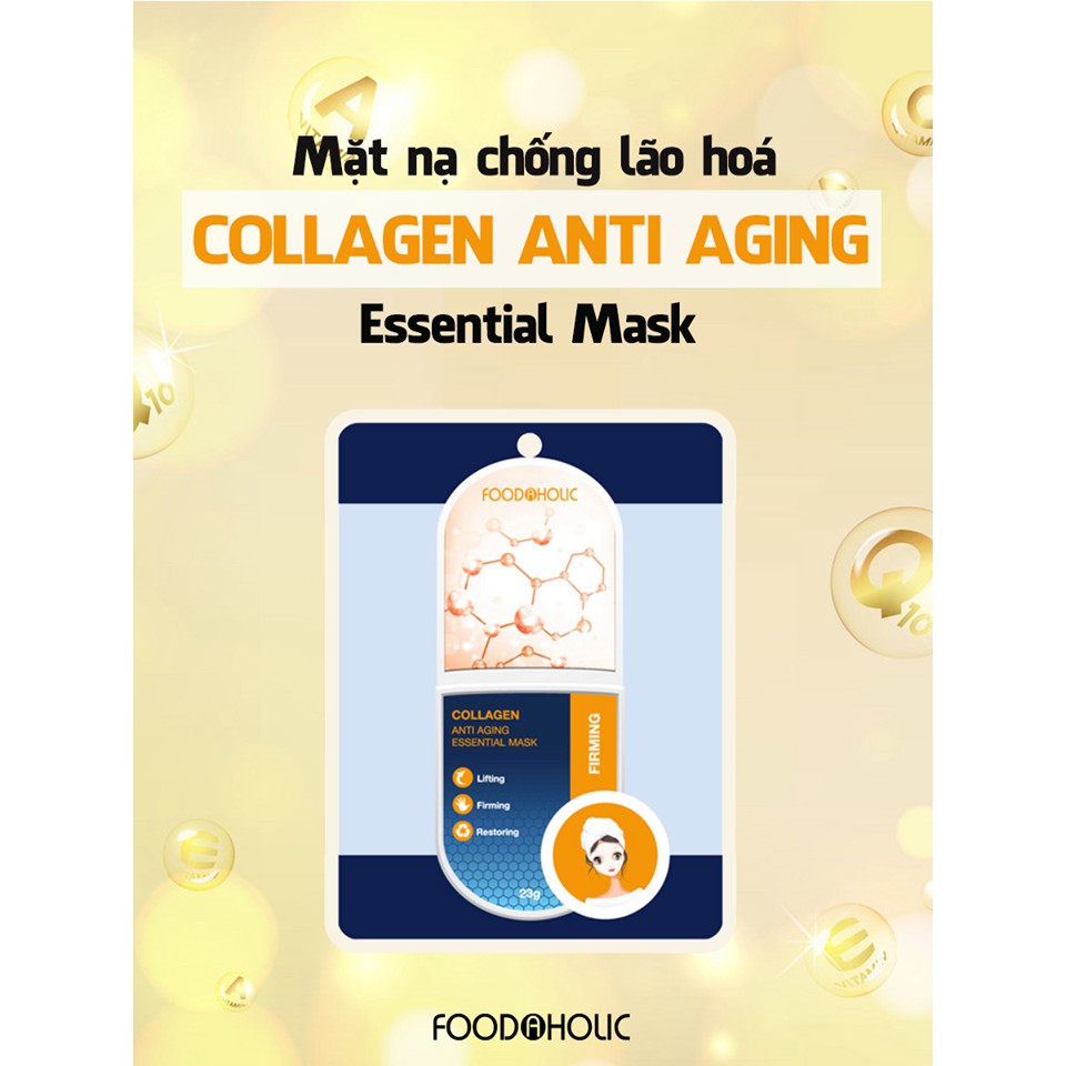 Mặt Nạ Chống Lão Hóa Foodaholic Firm Collagen Anti Aging Essential Mask 23g