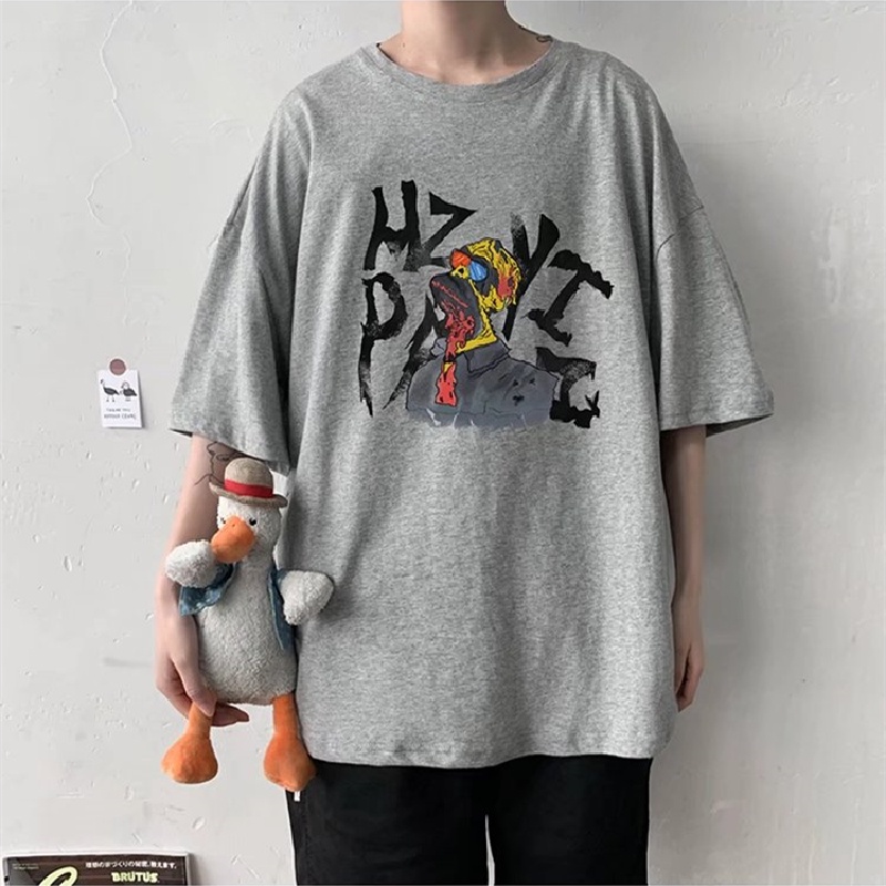 Áo Thun Dáng Rộng In Chữ Phong Cách Hàn Quốc Thời Trang Mùa Hè Cho Nam / Size M-8XL