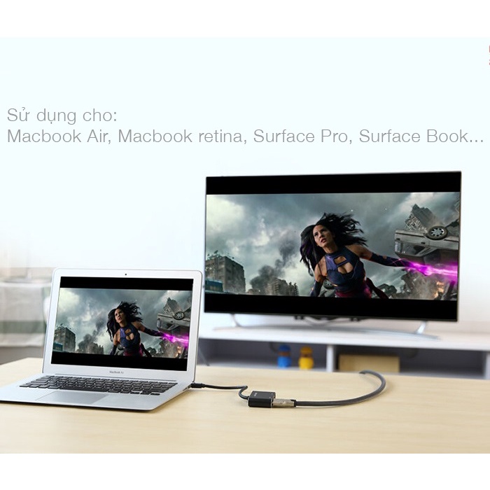 Cáp Chuyển Mini Displayport To HDMI & VGA Ugreen 20422 Màu Đen - Hàng chính hãng