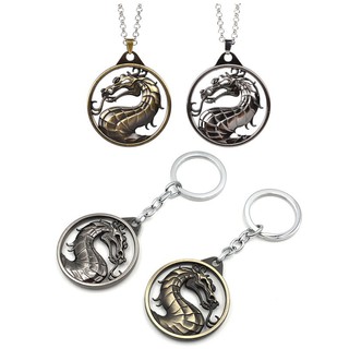 Dây chuyền mặt khắc chữ mortal kombat Dragon logo