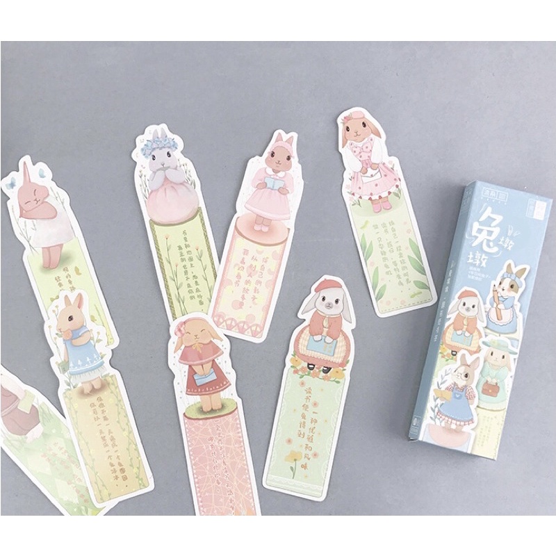 Hộp 30 Bookmark đánh dấu trang hình con thỏ siêu cute