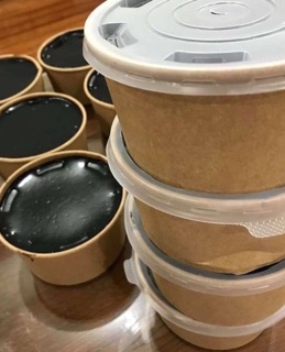 Bát giấy Kraft nắp PP 750ml(10c)