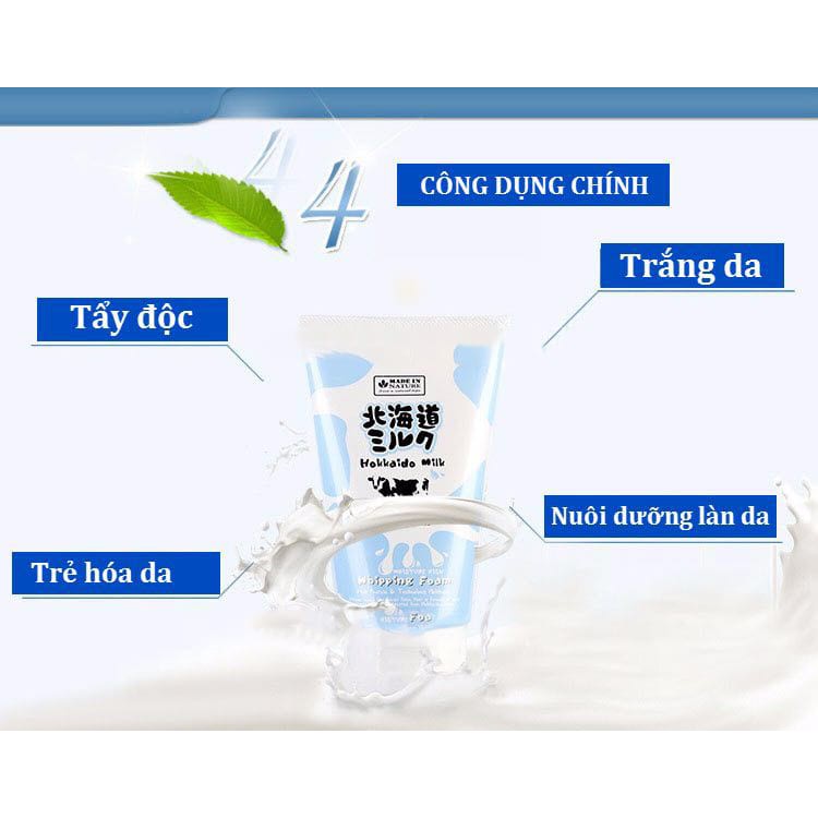 Sữa Rửa Mặt Bò Trắng Da Cấp Ẩm Hokkaido Milk Thái Lan 100g