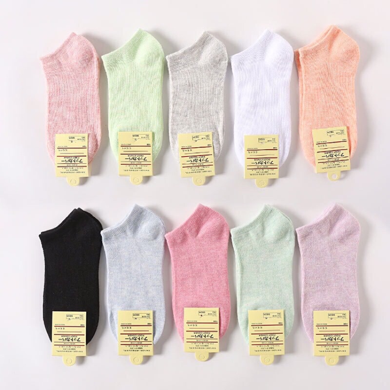 Tất nữ Cotton cổ ngắn basic *