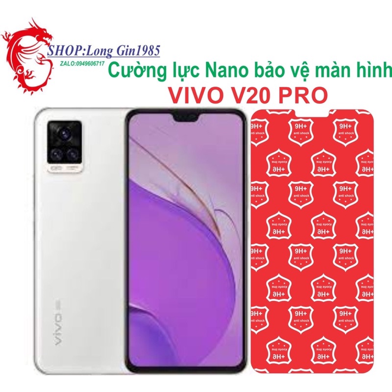 Vivo V20pro Cường lực Nano chống va đập chống trầy xước tốt