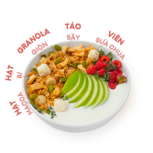 Ngũ Cốc Táo Hoa Quả Trái Cây Mix Sữa Chua Sấy Khô Ăn Kiêng Giảm Cân Ăn Sáng (300G)