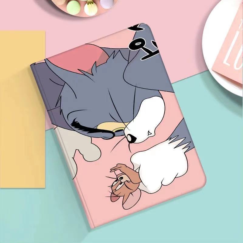 Bao Da Máy Tính Bảng In Hình tom &amp; Jerry Hoạt Hình Cho apple ipad Air1 5 / 6 ipad mini 1 / 2 / 3 / 4 / 5