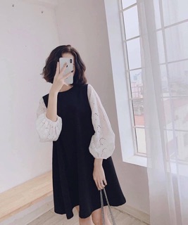 Váy suông tay trắng