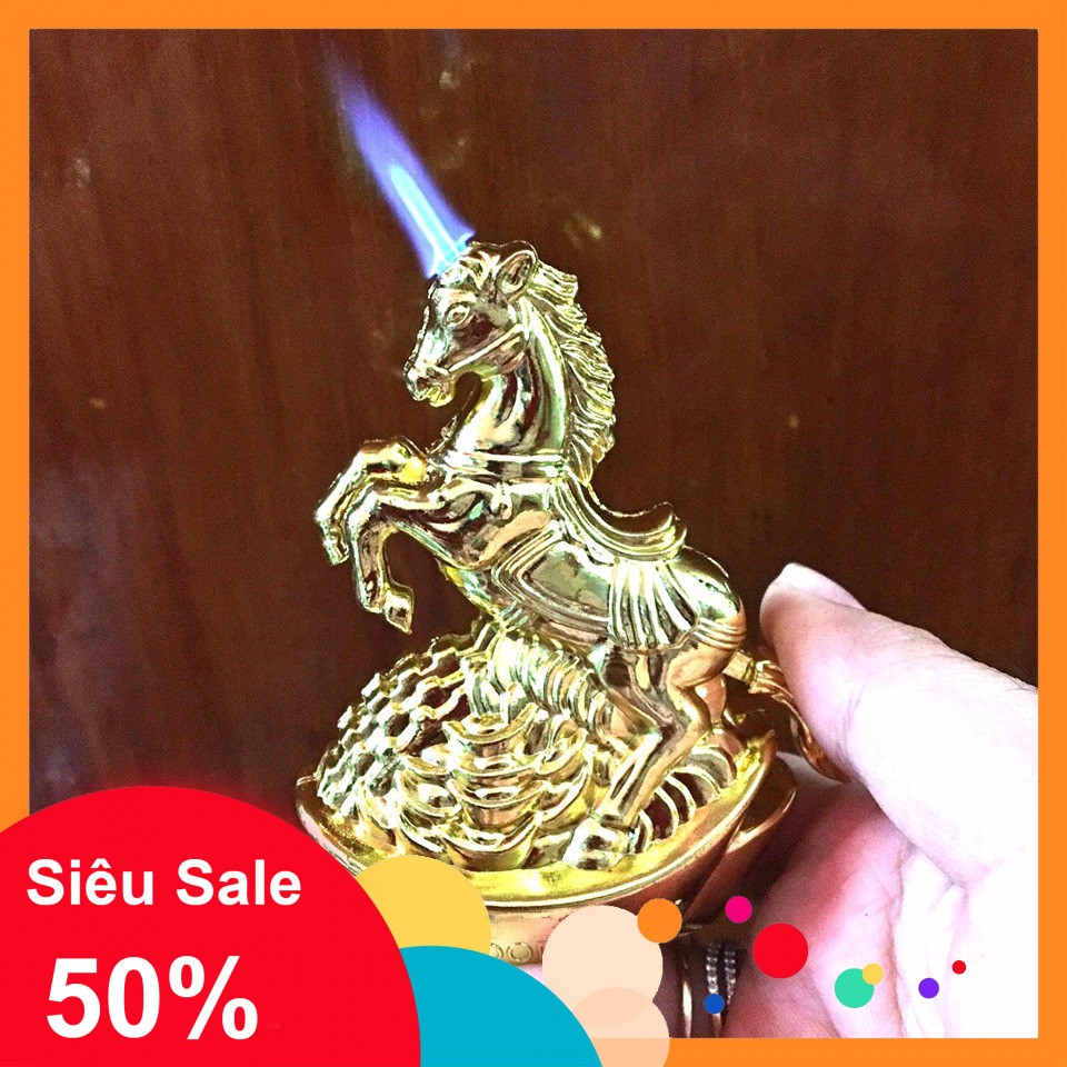 [Hot] BẬT LỬA KHÈ HÌNH CON NGỰA VÀNG - (XÀI GAS)