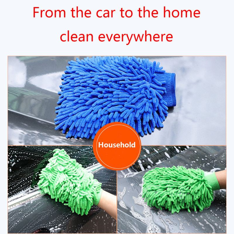 Găng tay rửa xe chất liệu microfiber mềm mại an toàn tiện dụng