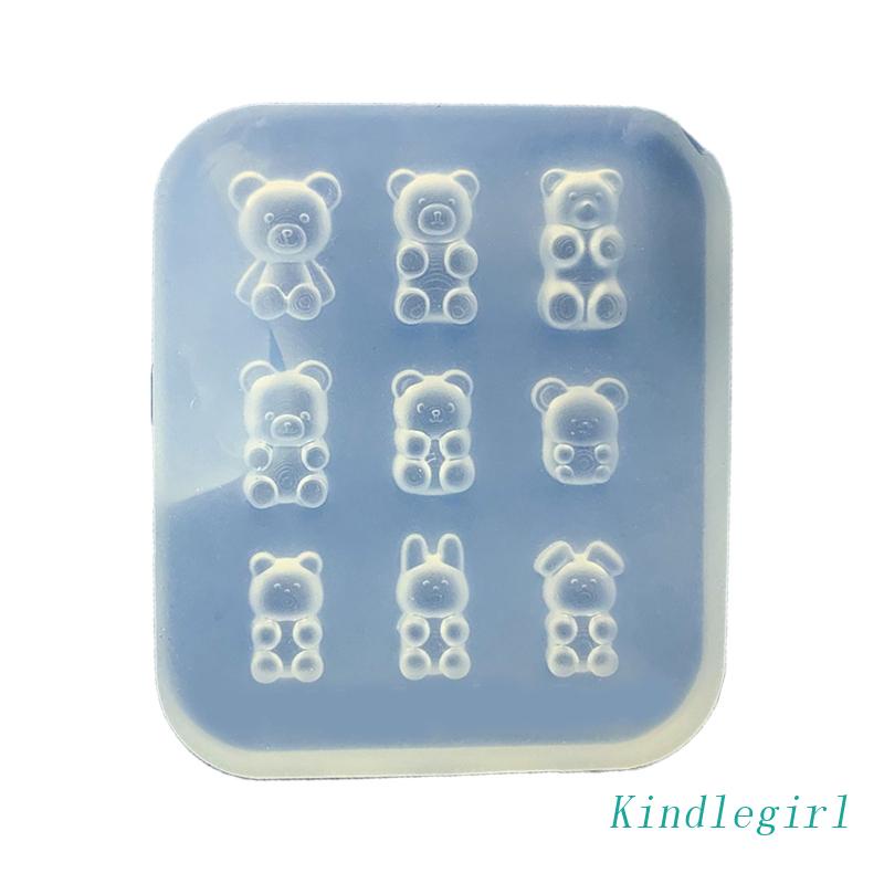 Khuôn Silicone Làm Móc Khóa Hình Chú Gấu Đáng Yêu