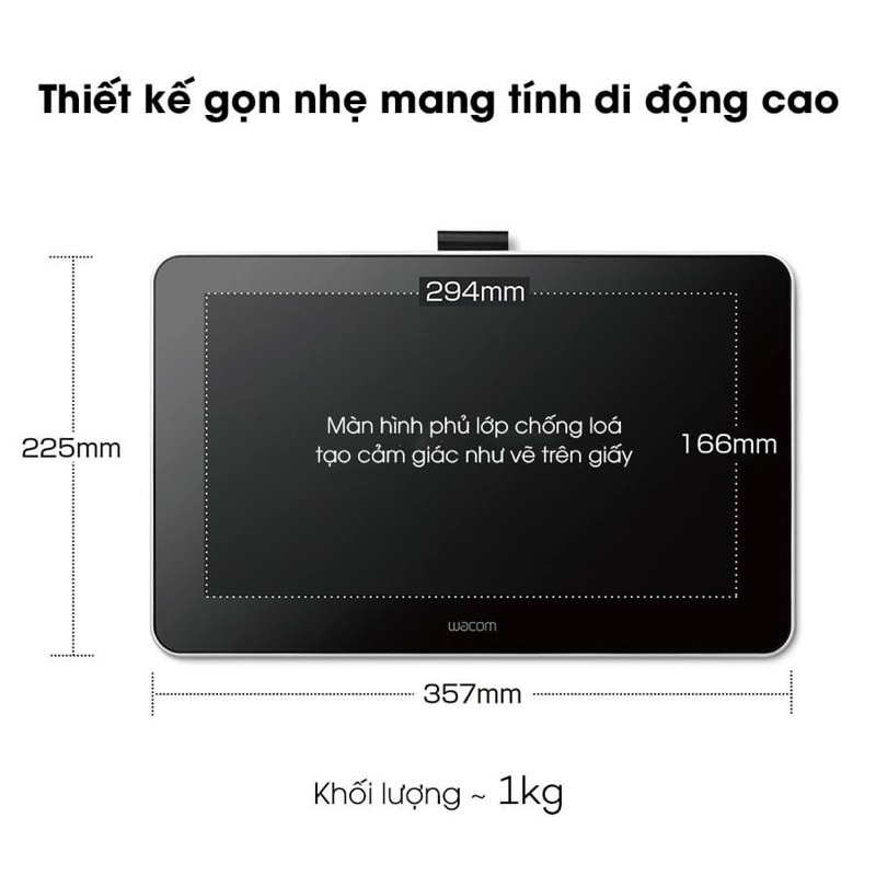 Bảng Vẽ Màn Hình Wacom One  | Bảo hành 12 tháng | Hàng Chính Hãng