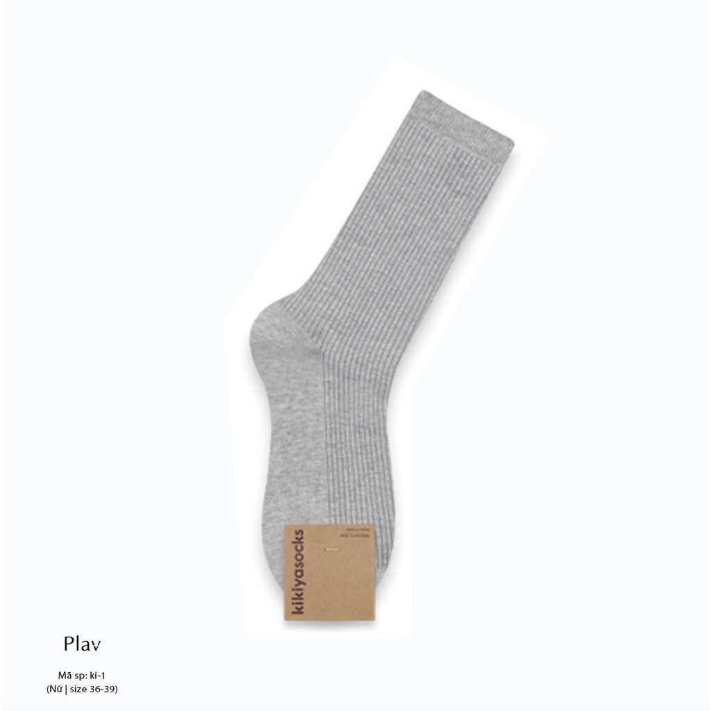 Tất Hàn Quốc - Vớ cổ cao 21 cm chất cotton đẹp kikiyasocks | Made in Korea (Plav)