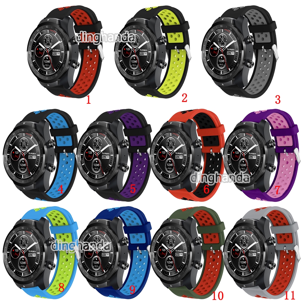 Dây đeo bằng silicon mềm dành cho đồng hồ thể thao Ticwatch Pro E2 S2 GTX