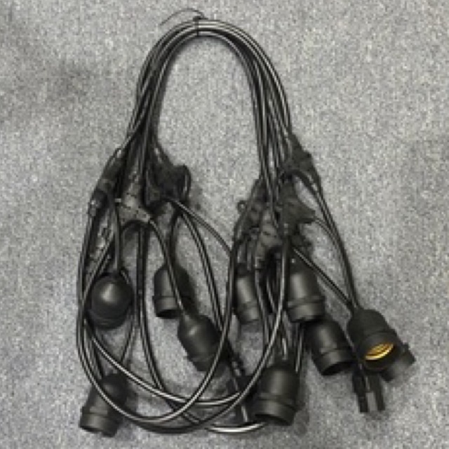 Dây điện treo bóng đèn dài 5m có 10 chuôi đèn đúc chống nước, nối dài tùy thích, hàng cực đẹp