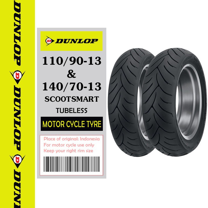 Cặp Lốp _vỏ xe máy NVX 150 size 110.80-14 và 140.70-14 SCSMART hãng Dunlop