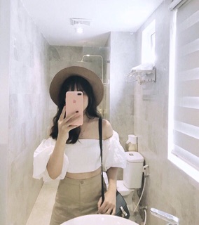 ÁO CROPTOP BẸT VAI (KÈM VIDEO HÌNH THẬT)