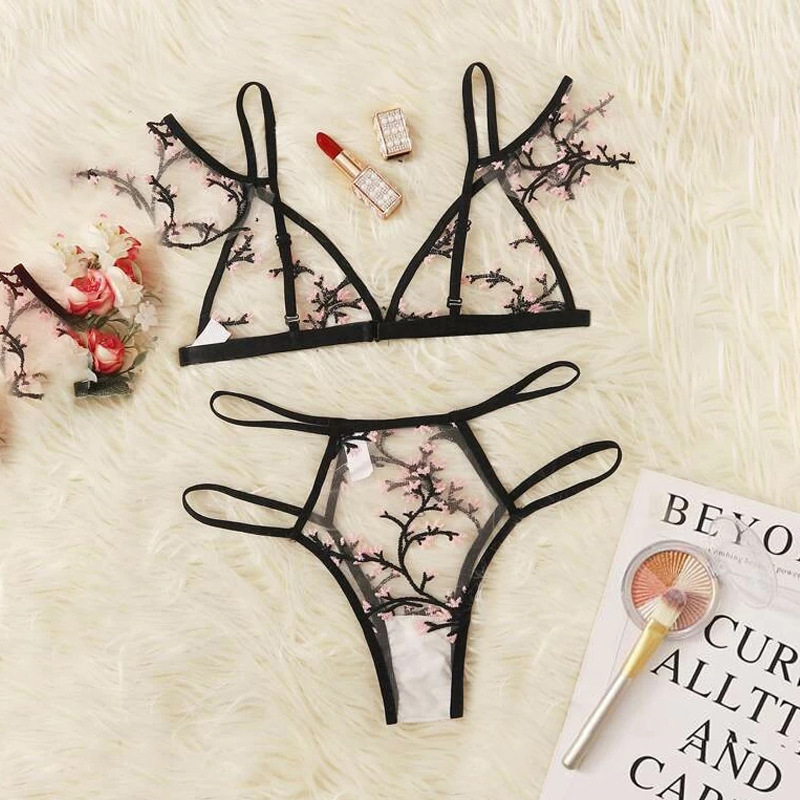 Sexy Bralette 3/4 Cup Bộ áo ngực Đồ lót cho phụ nữ Bộ đồ lót mỏng miễn phí Bộ đồ lót thoáng khí Thoải mái nội y bộ áo lót