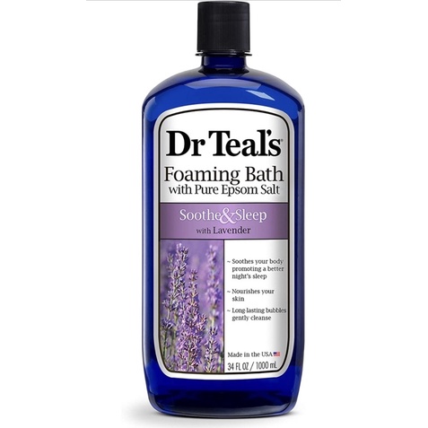SỮA TẮM THƯ GIÃN, TẠO BỌT CHO BỒN TẮM hương Lavender - Dr Teal's Soothe &amp; Sleep with Lavender Foaming Bath 1.000ml USA
