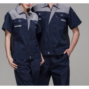 Quần áo ngắn tay kaki nam bảo hộ lao động khóa kéo form rộng SHUNI 011B