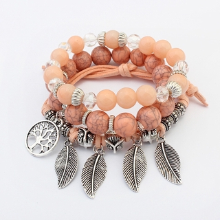 Vòng Tay Hạt Gạo Đính Cườm Mắt Cọ C3 - Lắc Tay Thiết Kế Nhỏ Gọn