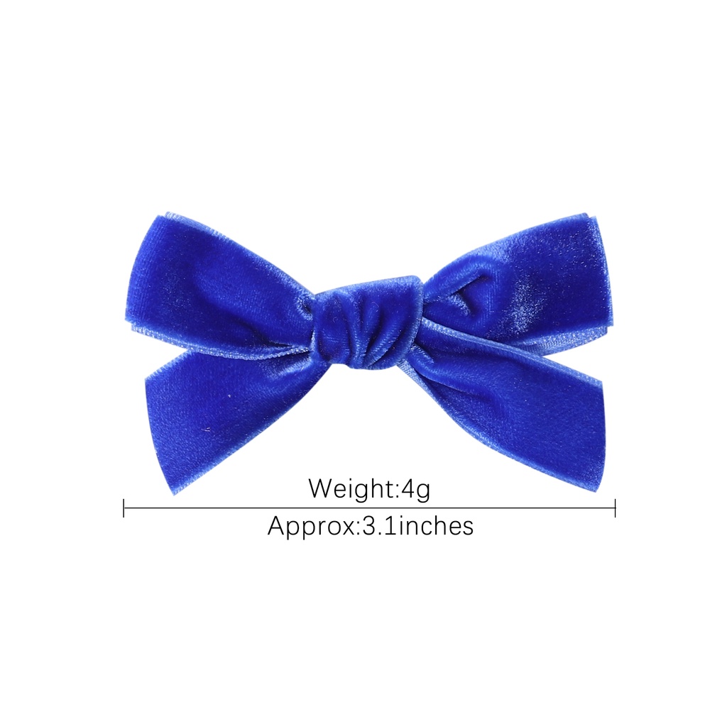 Set 2 kẹp tóc KIDSBOWS đính nơ vải nhung 3.1 inch xinh xắn dễ thương dành cho bé gái
