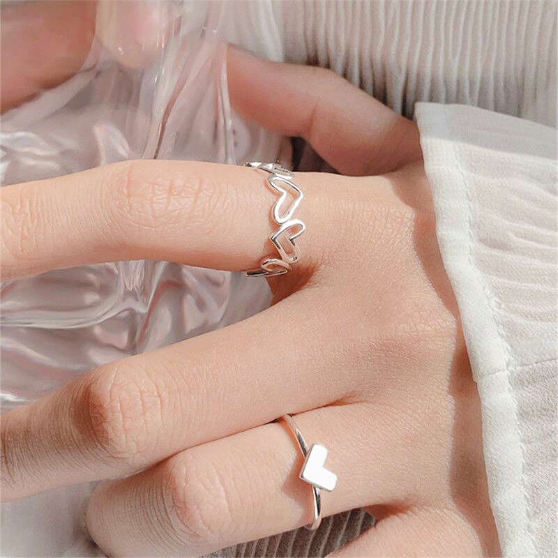Nhẫn hình trái tim xinh xắn thời trang cho nữ