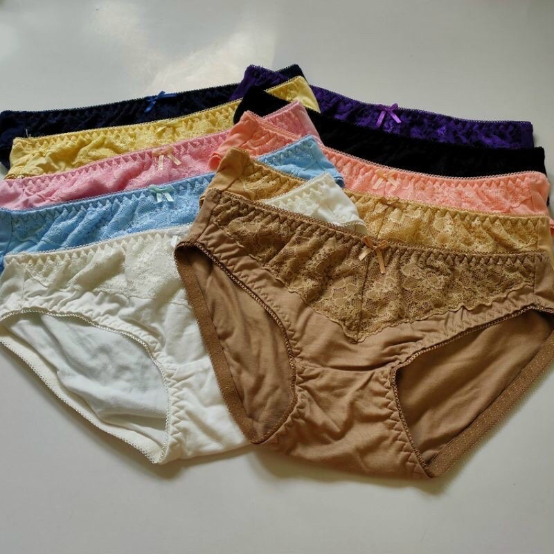 Quần lót nữ cotton phối ren from 40kg-60kg -giá 1 cái