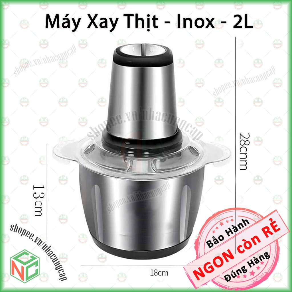 [KhoNCC] Máy Xay Thịt - Rau Củ - Cá Tôm - Chất Liệu Inox - Công Suất 250W - Dung tích 2 Lít - NLM-MXT2L