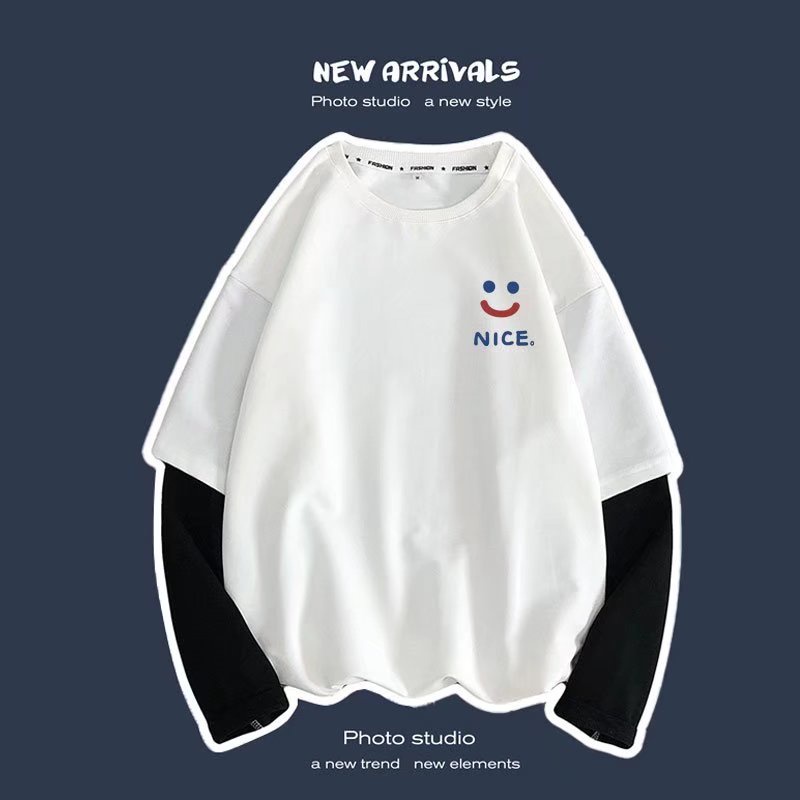 Áo thun tay dài form rộng chất cotton mềm mát thoải mái cho nam