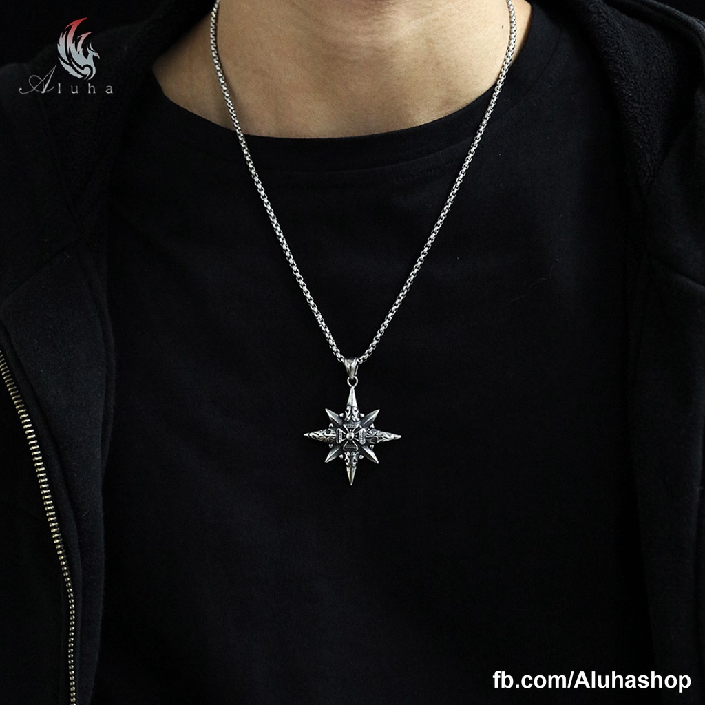 Dây chuyền Titan cao cấp không rỉ, sắc nét - La Bàn Chrome Heart - NL139 - Aluha