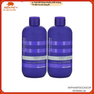 (ELGON_Chính hãng) Gội xả tím khử sắc tố vàng Elgon Silver 300mlx2