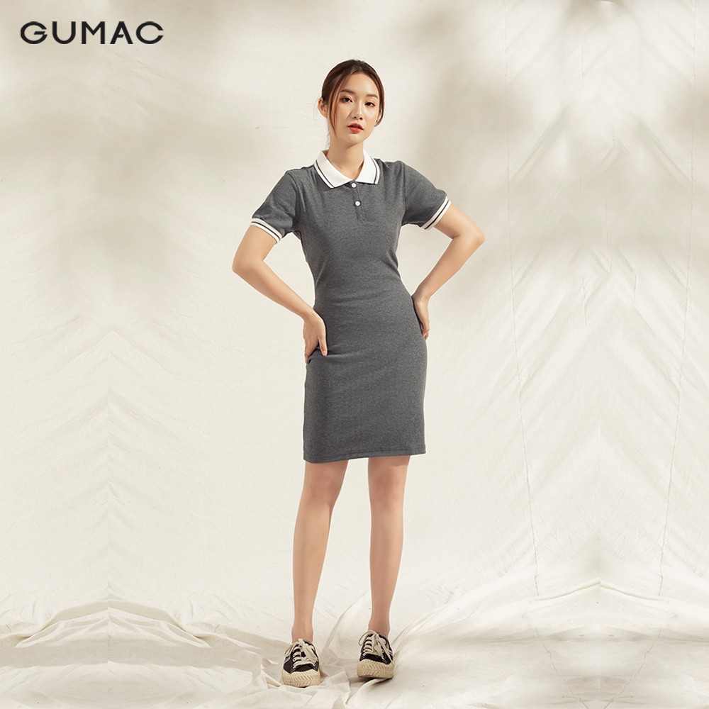 [Mã WAGU12 giảm 20% tối đa 50k đơn 150k] Đầm thun gân polo DA1173 GUMAC | BigBuy360 - bigbuy360.vn
