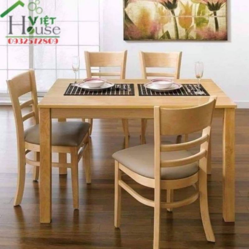 (Freeship Nt HCM, Dĩ An, Biên Hoà) Bộ bàn ăn 4 ghế 1m2 + 4 ghế | BigBuy360 - bigbuy360.vn