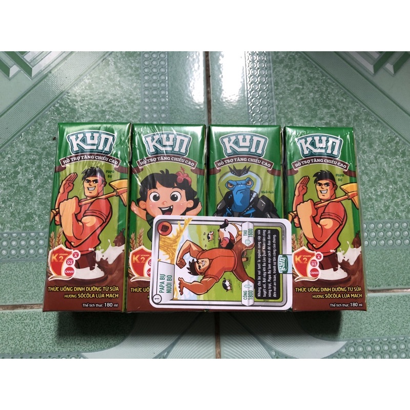 lốc 4 hộp sữa lif kun sôcôla lúa mạch 180ml