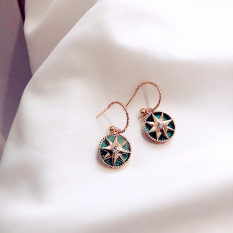 Khuyên Tai Kim Loại Hình Phi Hành Gia Đính Đá Lấp Lánh Phong Cách Nhật Hàn