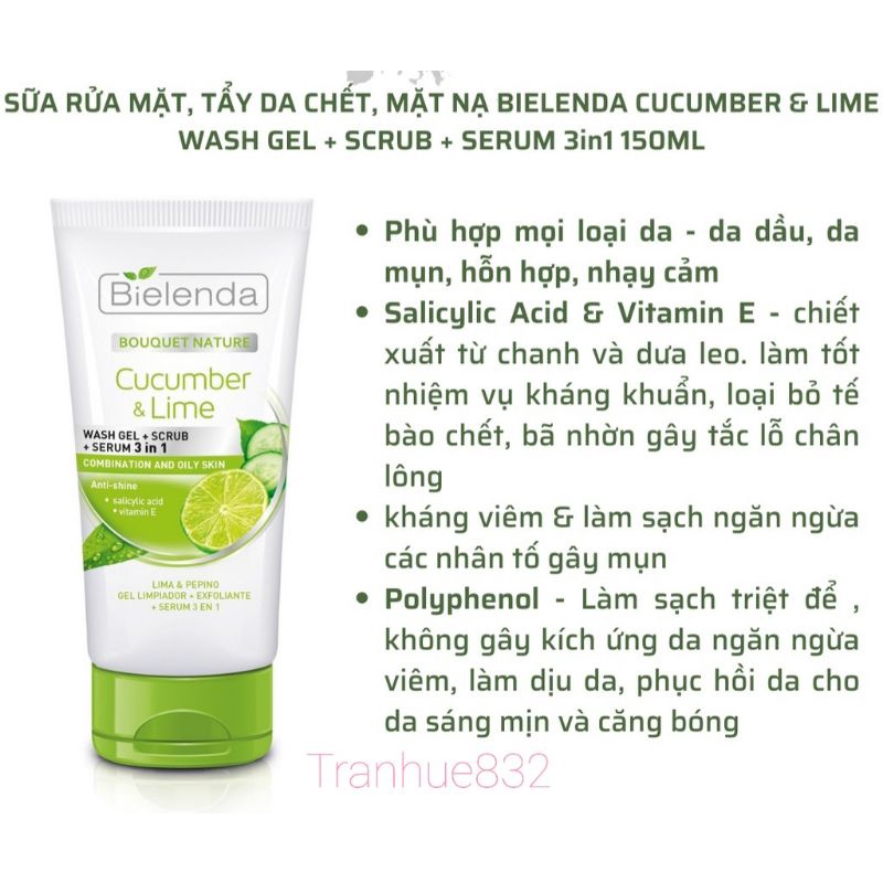 Sữa rửa mặt Bielenda kháng khuẩn ngừa mụn