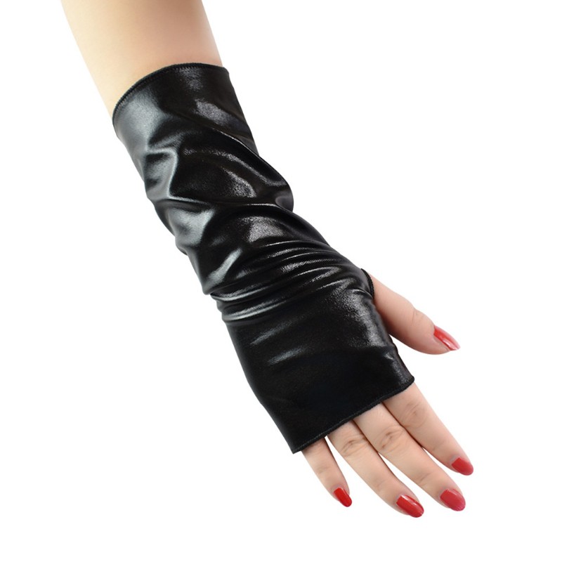 Găng tay da hở ngón phong cách hip hop cho nữ