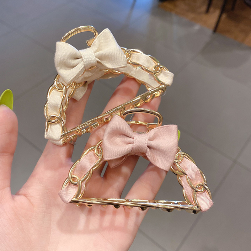 Bow-knot Metal Grabbing Clip Hairpin Back of Head Hairpin Hair Grab Bath Hair Clip Headdress