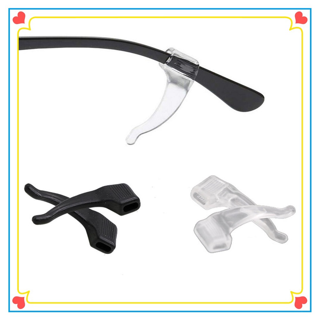 1 Cặp Nút Chặn Chống Trượt Bằng Silicon Cho Mắt Kính Màu Trắng / Đen