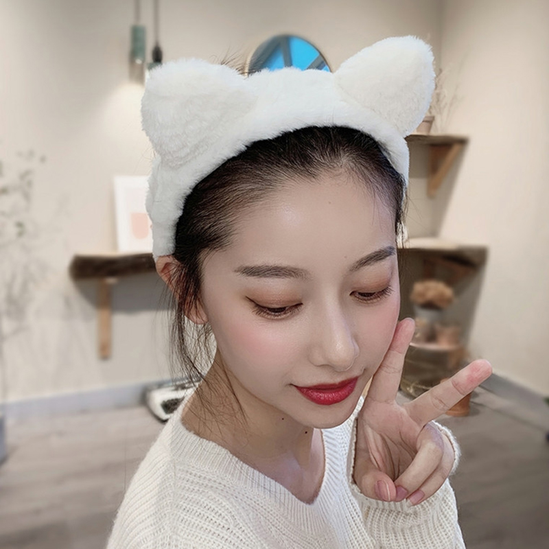 [Hàng mới về] Băng đô cài tóc rửa mặt hình tai mèo