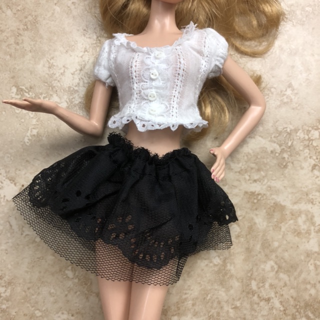HM- Chân váy xoè lót lưới cho búp bê barbie mh winx
