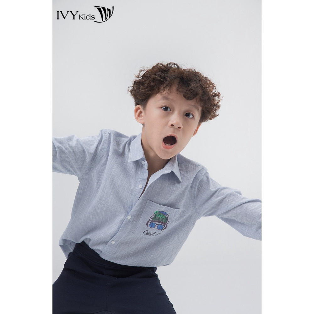 Áo sơ mi cổ đức bé trai IVY moda MS 17K1011