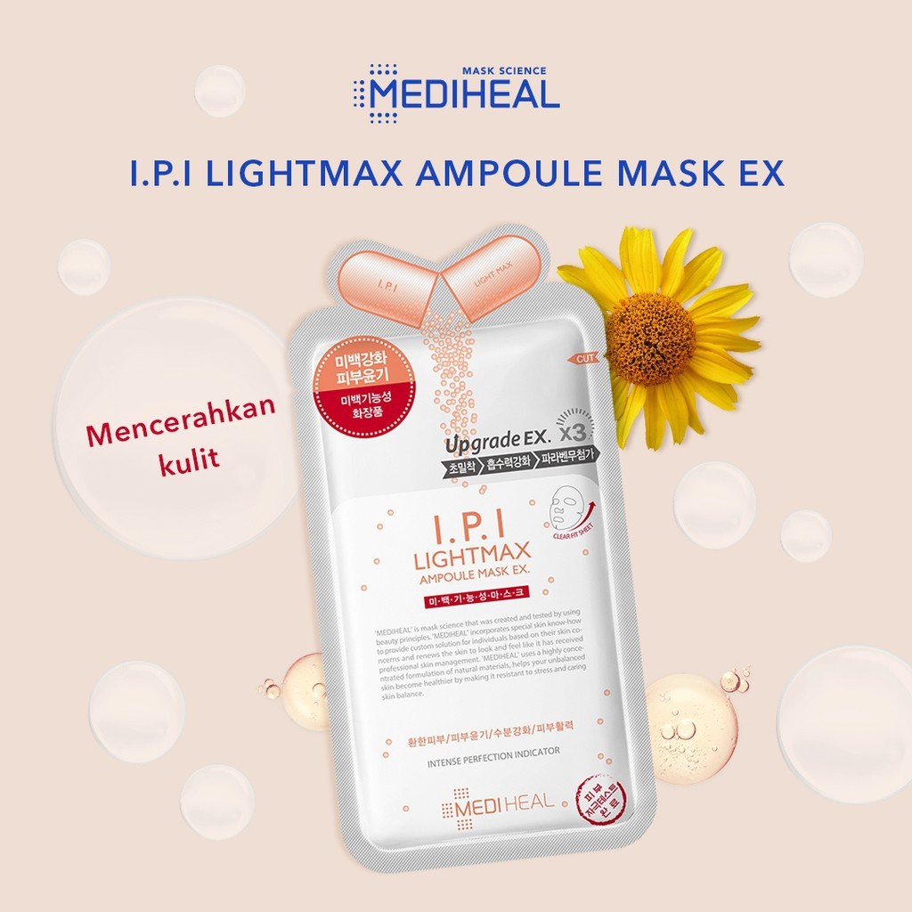 Combo 5 Mặt Nạ Dưỡng Sáng, Làm Đều Màu Da Mediheal I.P.I Lightmax Ampoule Mask 25ml x 5