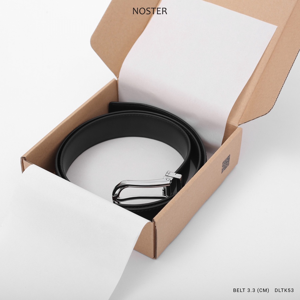 Thắt lưng da nam, dây nịt nam, mặt khóa tròn bản 3.3 cm  - Thương hiệu NOSTER mã DLTK53