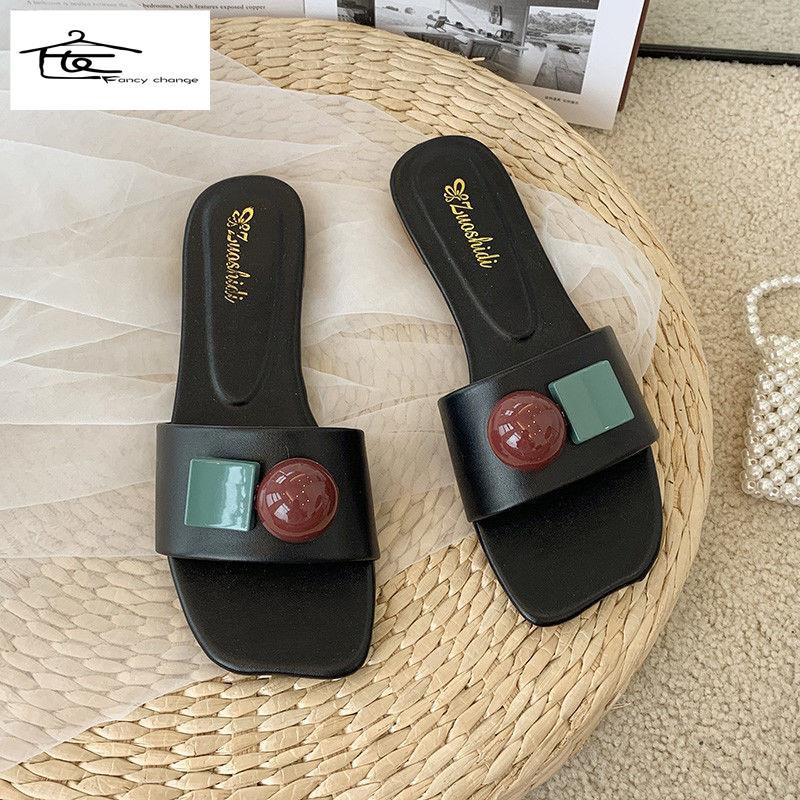 Dép Sandal Đế Bệt Thời Trang Mùa Hè Pháp Cho Nữ