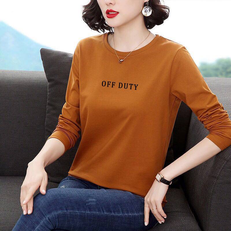 Áo thun tay dài dáng rộng thời trang cho phụ nữ trung niên