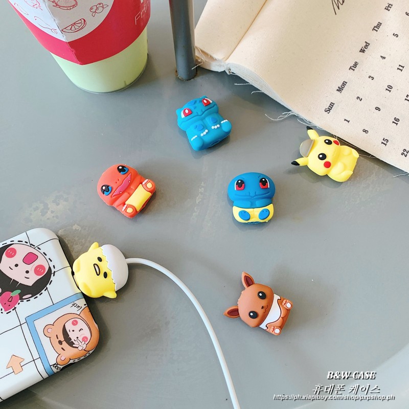 Phụ kiện bảo vệ đầu dây cáp hình pikachu/nhân vật hoạt hình dễ thương