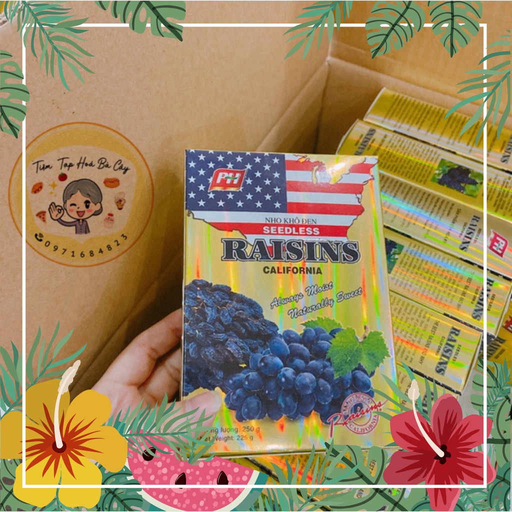 [Voucher hoàn xu đến 5%] Nho khô đen Mỹ Raisins 250g